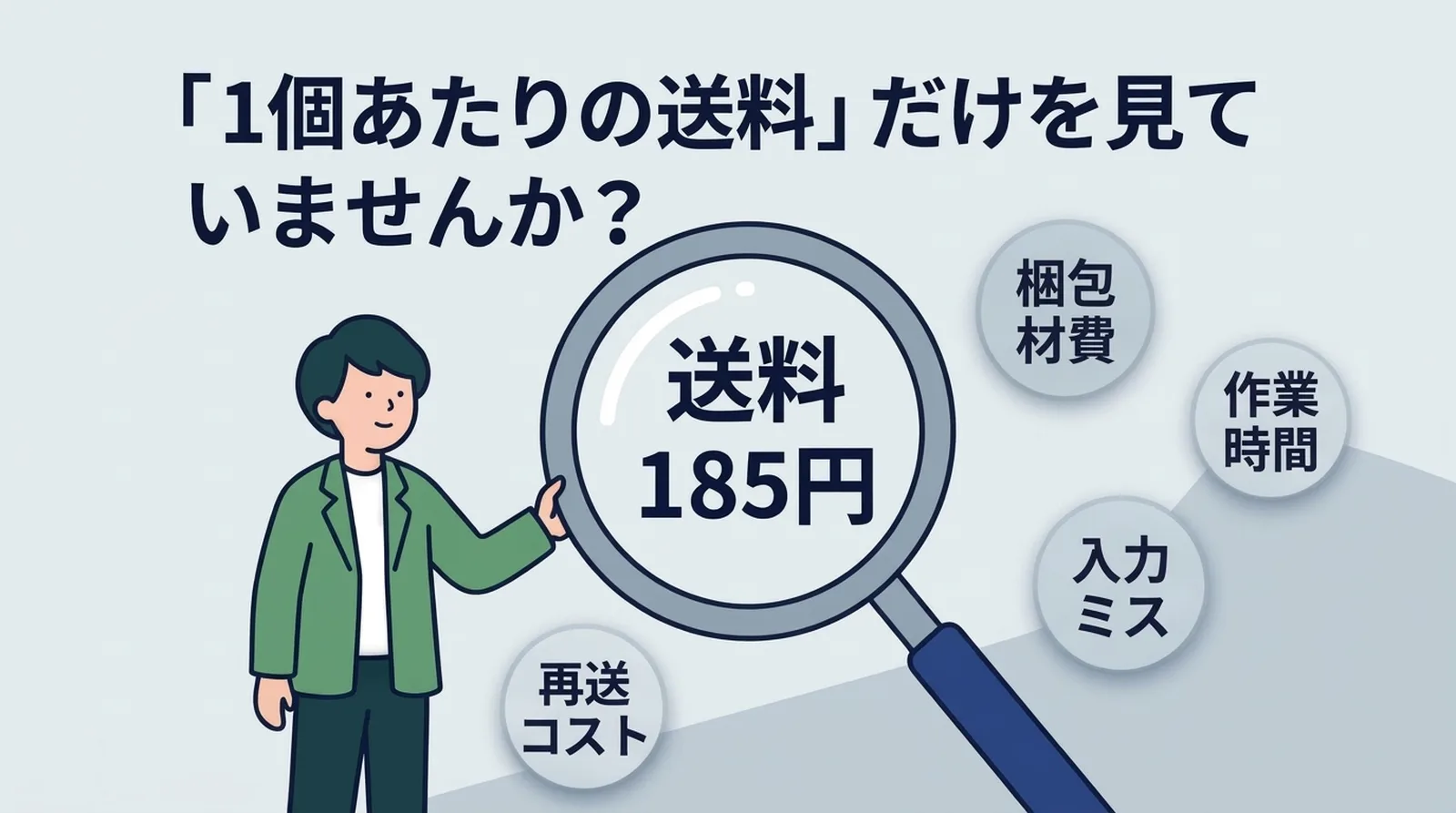 「1個あたりの送料」だけを見ていませんか?送料185円の周りに梱包材費・作業時間・入力ミス・再送コストが隠れている
