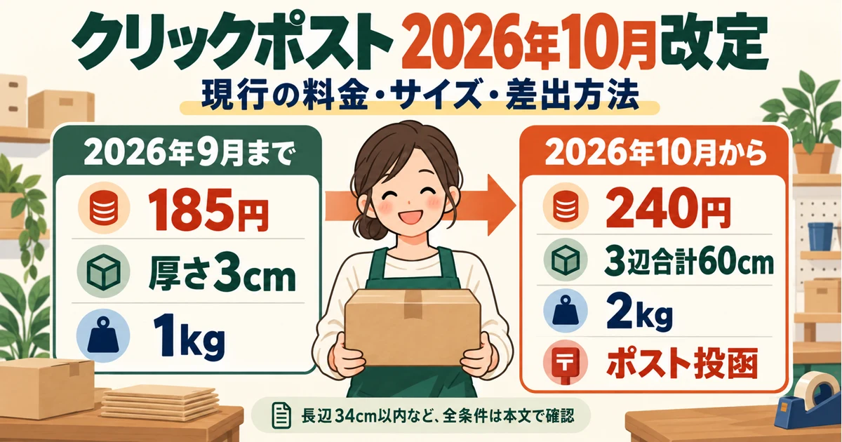 October 2026 Click Post Changes: Rates, Sizes, and Drop-Off Methods