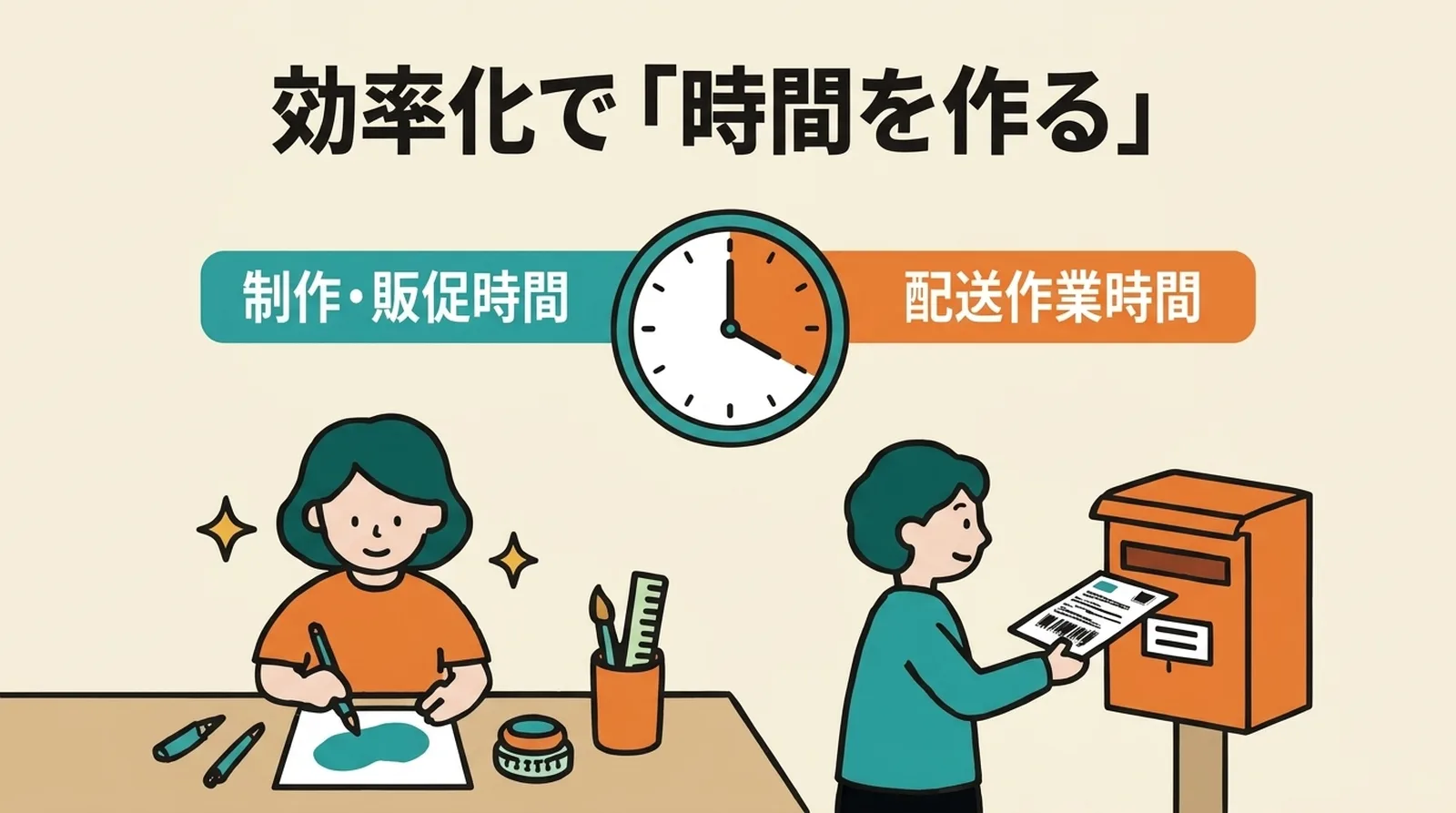 実際の運用ワークフロー。1.CSVエクスポート(受注)→2.クリックポスト支払い→3.ラベル読み込み&反映