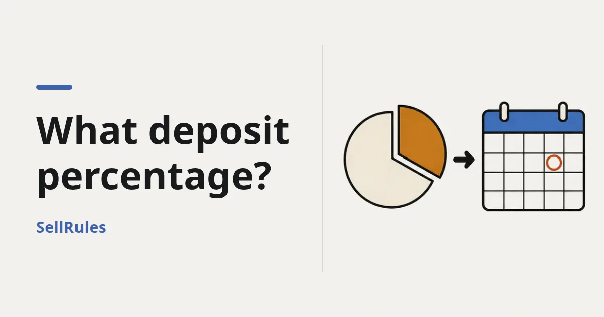 How much deposit to take, and when to charge the balance | Decide from your price and lead time