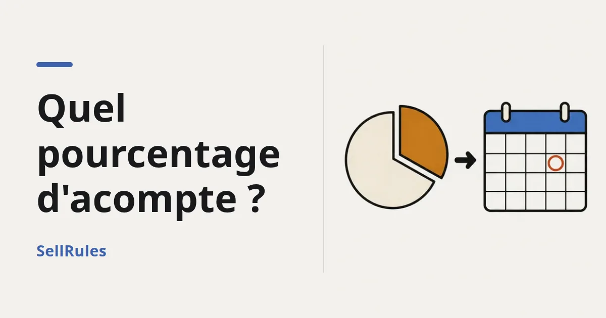 Quel acompte demander et quand facturer le solde | Décider selon le prix et le délai d'expédition
