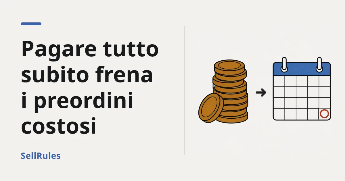 I prodotti costosi ricevono meno preordini? | Perché pagare tutto in anticipo frena l'acquisto