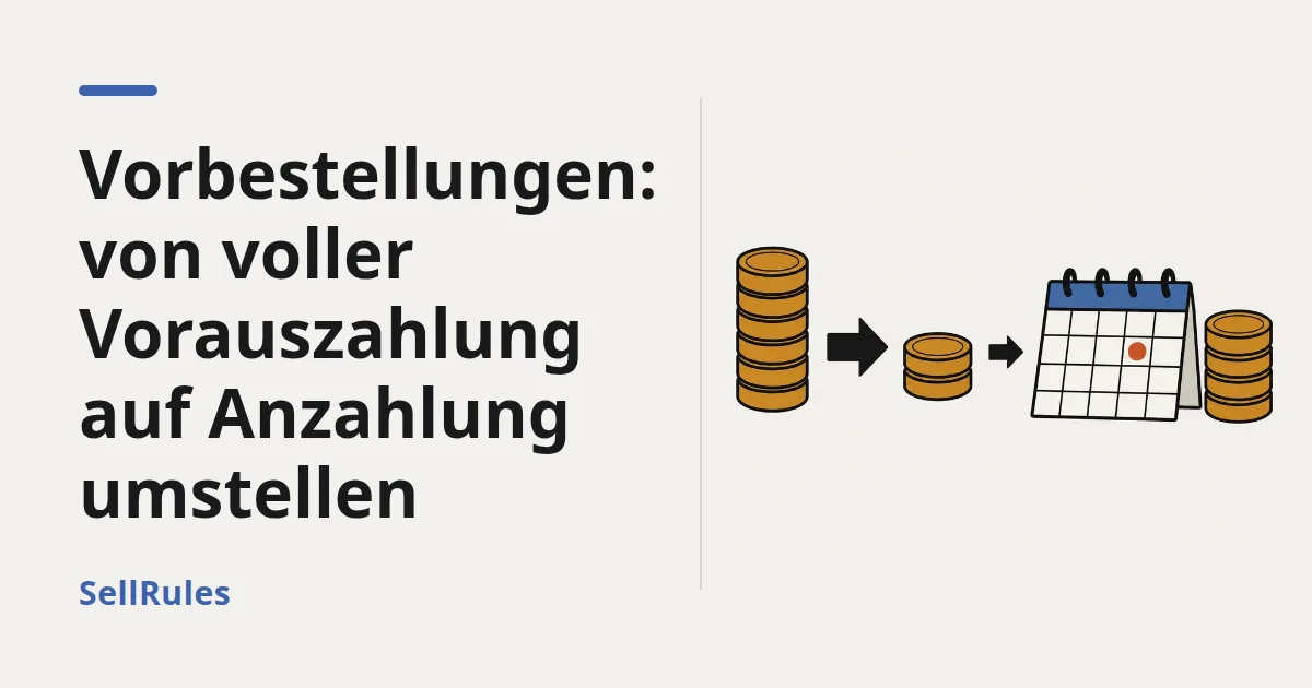 Shopify-Vorbestellungen von Vollzahlung auf Anzahlung umstellen | Offene Bestellungen und Pro-Schritte