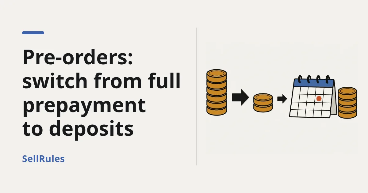 Switch Shopify pre-orders from full payment to a deposit | Open orders and the Pro steps
