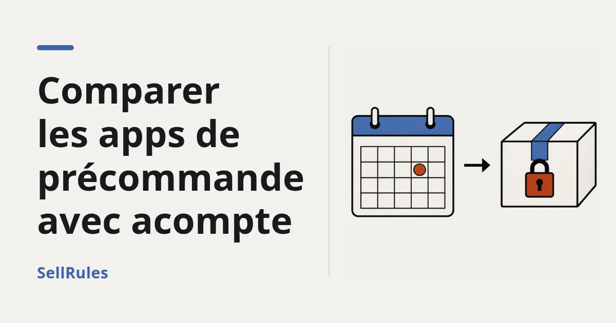 Applications de précommande Shopify avec acompte : 6 apps comparées sur l'encaissement du solde et les échecs de paiement