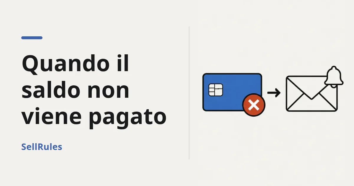 Saldo del preordine non pagato: cosa fare dopo un incasso non riuscito, dal pagamento all'annullamento
