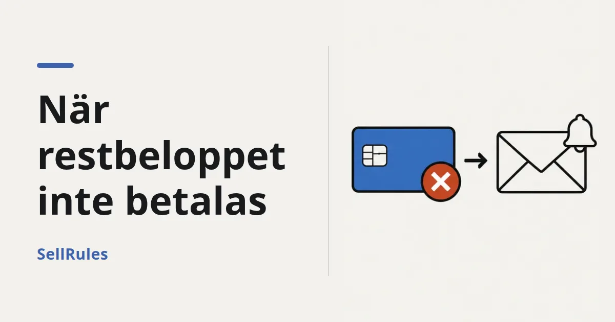 Restbeloppet för en förbeställning är obetalt? Så gör du efter en misslyckad debitering – från betalning till annullering