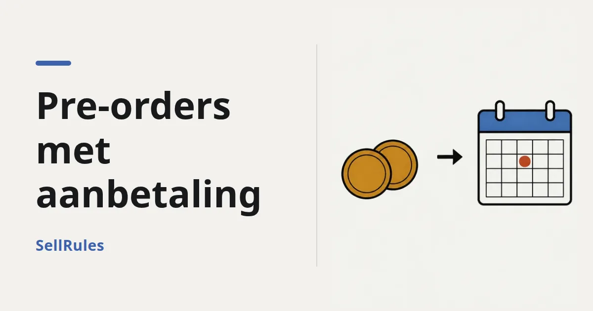 Aanbetaling bij pre-orders in Shopify | Eerst een aanbetaling, later het restbedrag