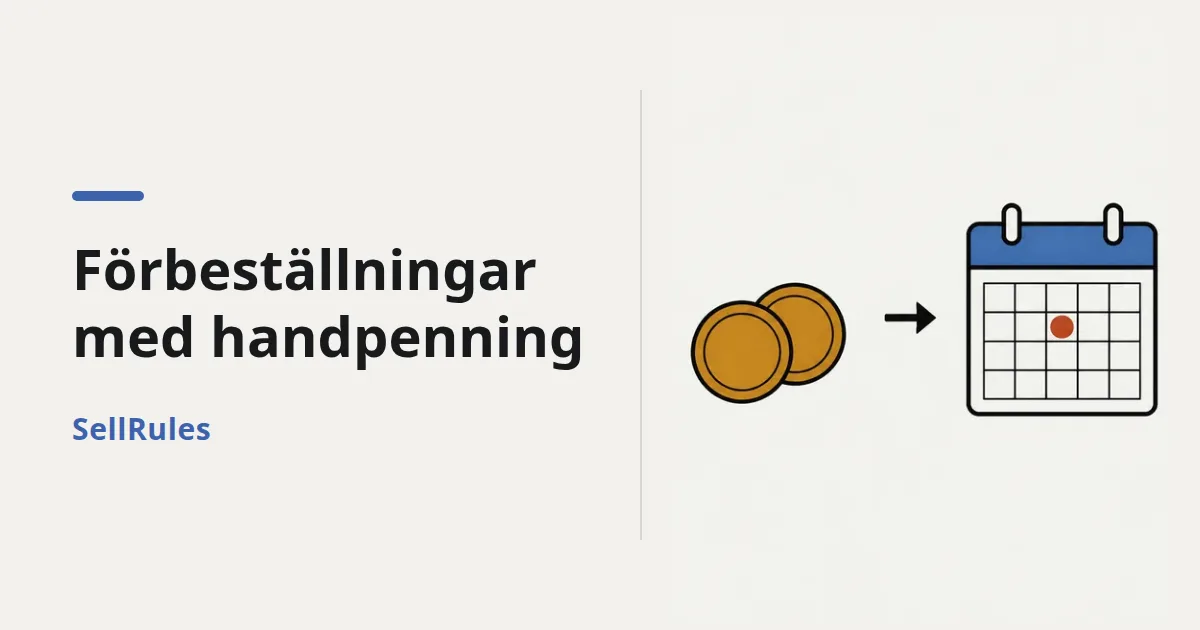 Handpenning vid förbeställning i Shopify | Ta betalt i två delar – handpenning först, restbelopp senare